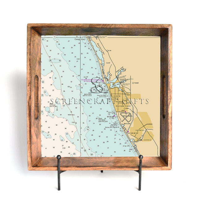 Venice, FL - Wood Serving Tray