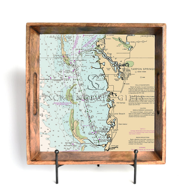 Tarpon Springs, FL- Wood Serving Tray
