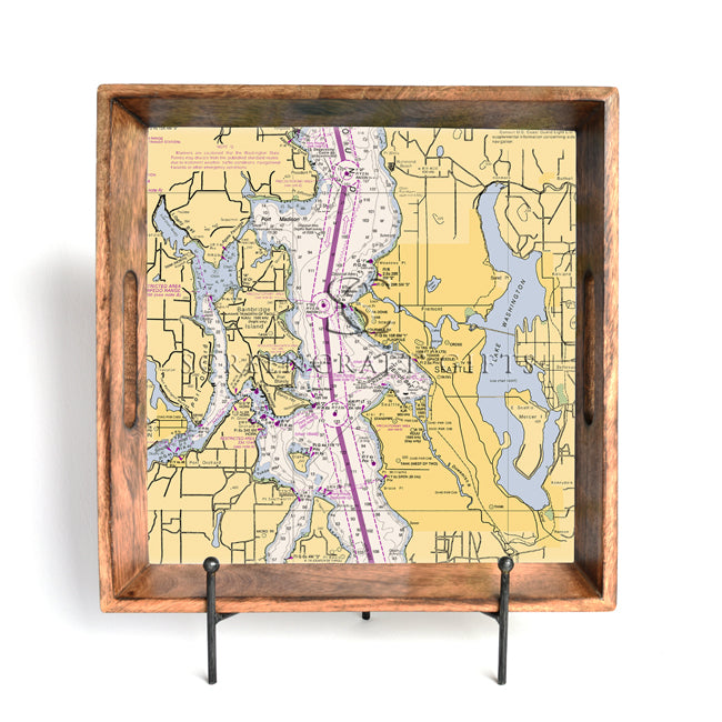 Seattle, WA- Wood Serving Tray