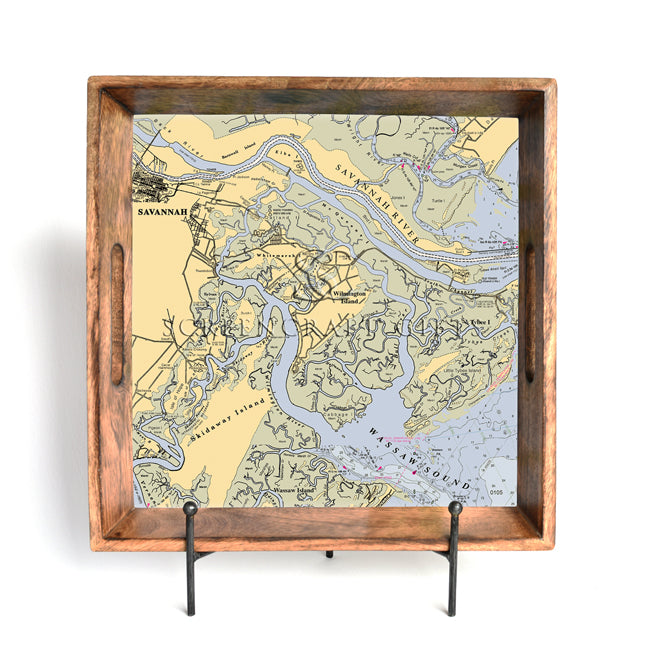 Savannah, GA- Wood Serving Tray