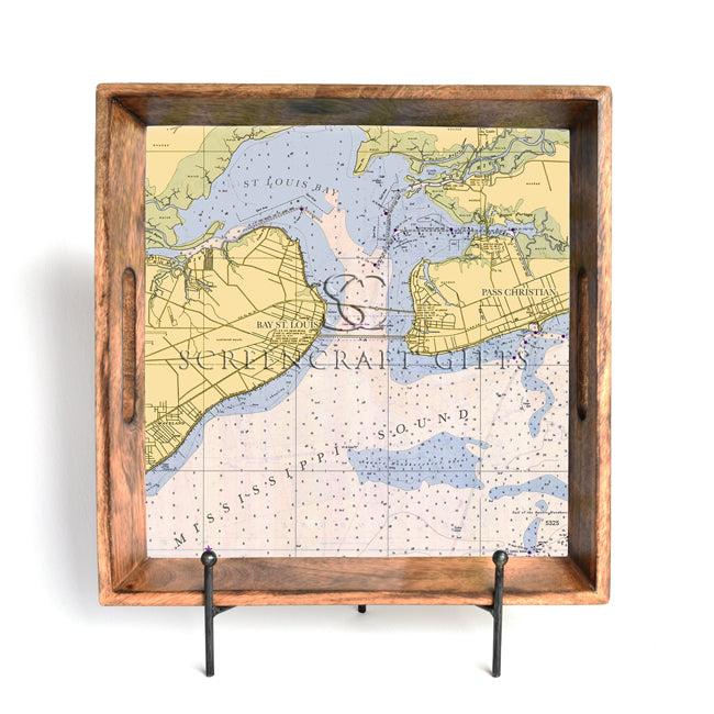 St. Louis Bay, MS - Wood Serving Tray