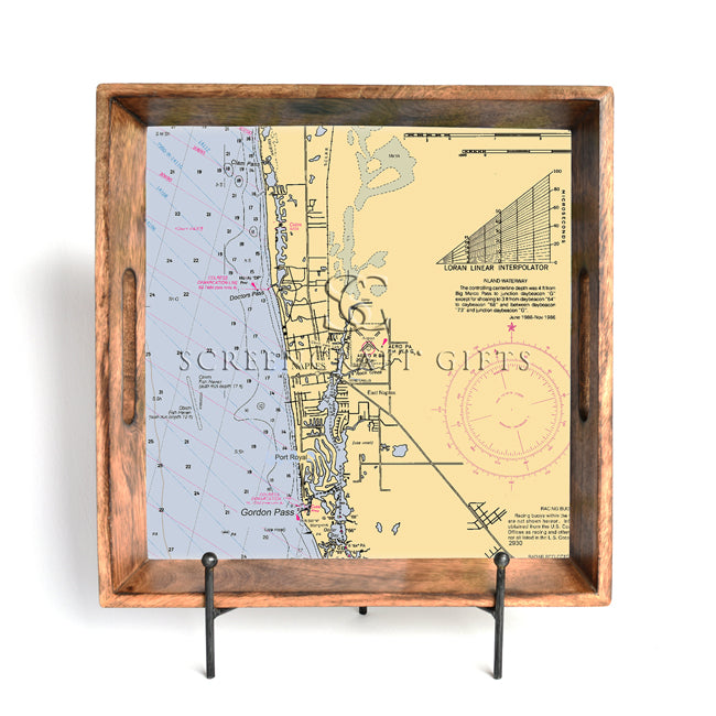 Naples, FL- Wood Serving Tray
