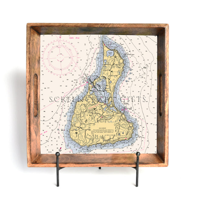 Block Island, RI - Wood Serving Tray