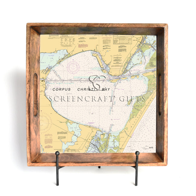 Corpus Christi Bay, TX - Wood Serving Tray