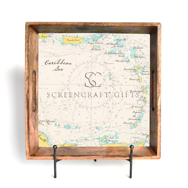 The Caribbean Sea- Wood Serving Tray