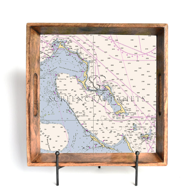 Bahamas, Exuma Sound - Wood Serving Tray