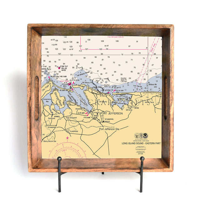 Port Jefferson, NY  - Wood Serving Tray