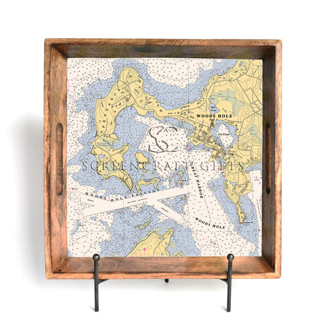 Woods Hole, MA- Wood Serving Tray