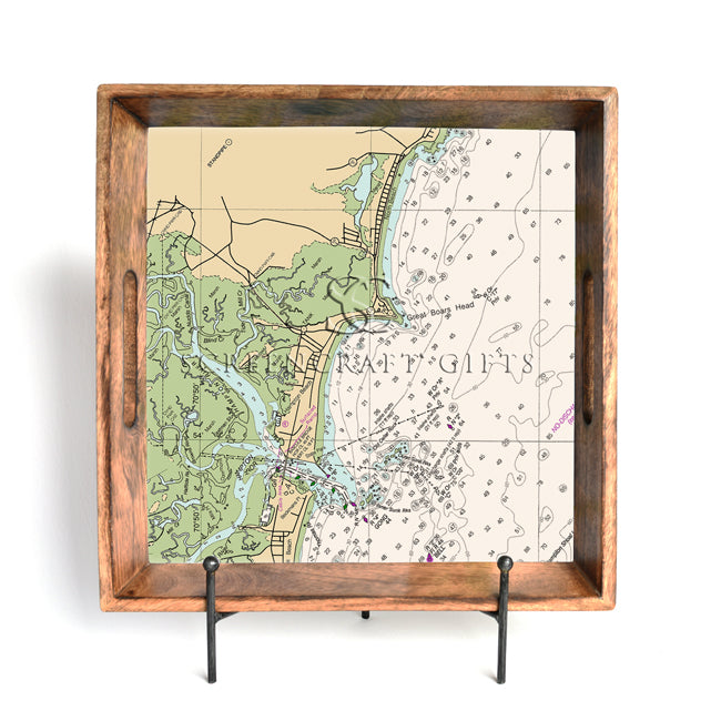 Hampton, NH  - Wood Serving Tray