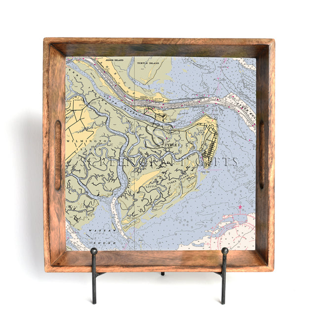 Tybee Island, GA  - Wood Serving Tray