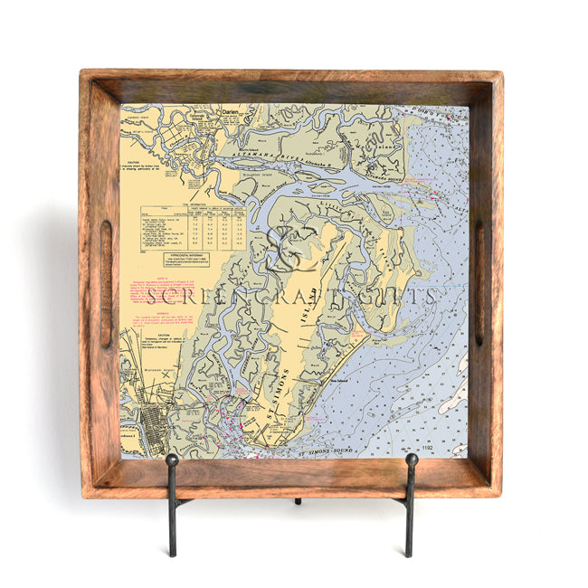 St. Simons Island, GA - Wood Serving Tray