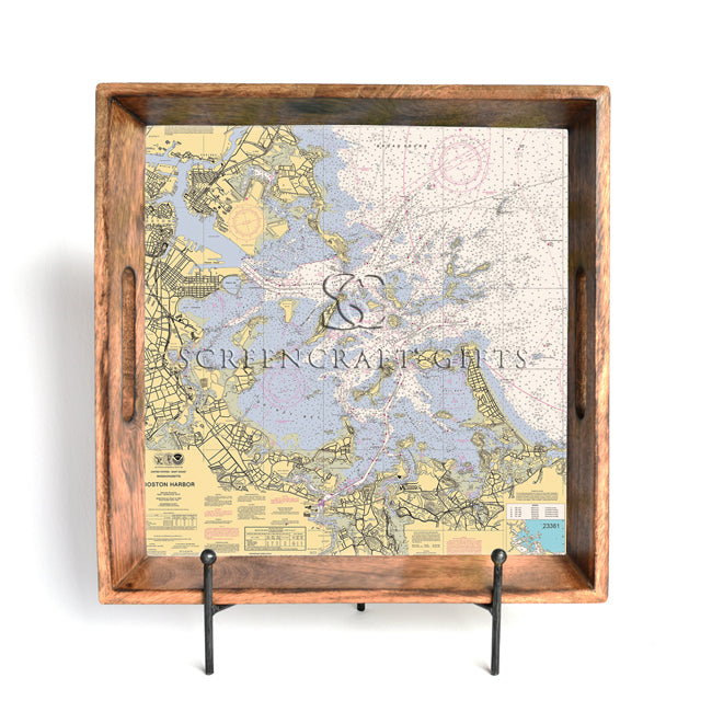 Boston Harbor MA - Wood Serving Tray