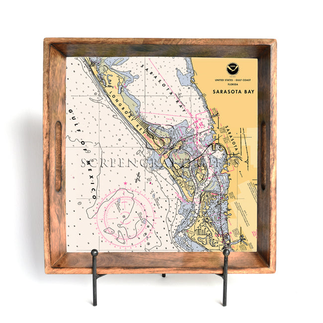 Sarasota, FL  - Wood Serving Tray