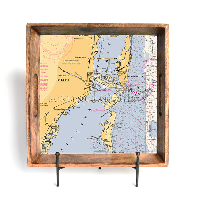 Miami, FL - Wood Serving Tray
