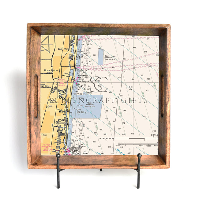 Deerfield Beach, FL - Wood Serving Tray