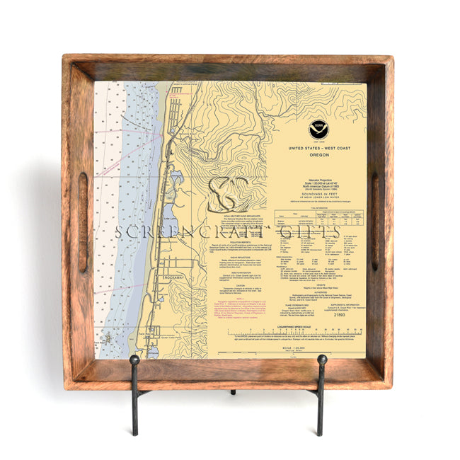 Rockaway, OR- Wood Serving Tray