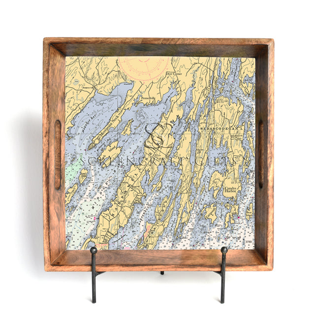 Harpswell, ME- Wood Serving Tray