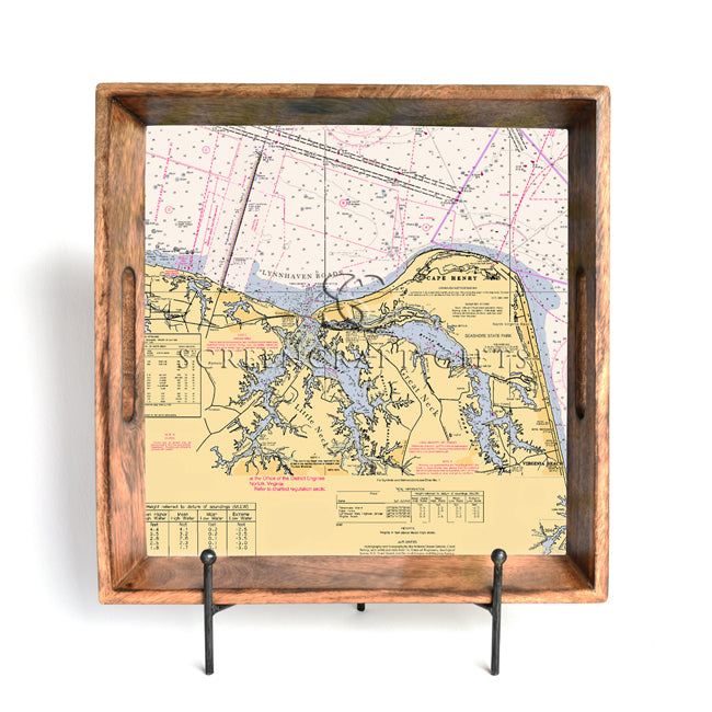 Cape Henry, VA  - Wood Serving Tray
