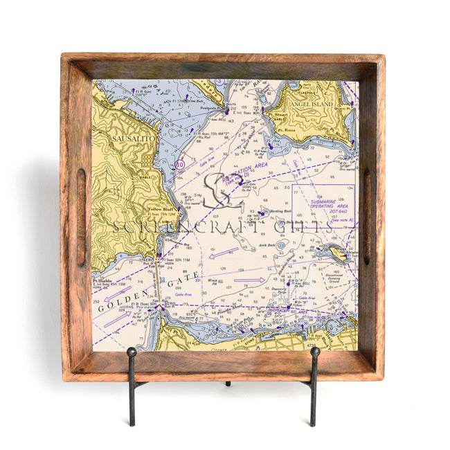 Sausalito, CA  - Wood Serving Tray