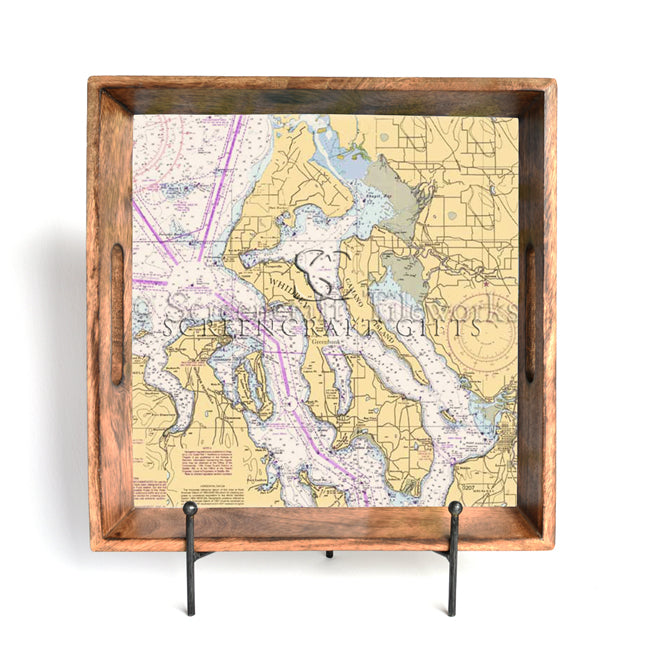 Whidbey Island, WA - Wood Serving Tray