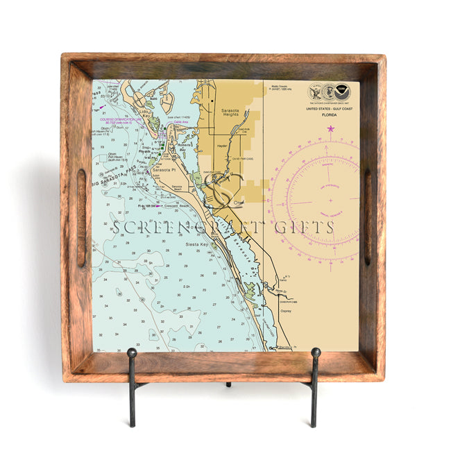 Siesta Key, FL - Wood Serving Tray