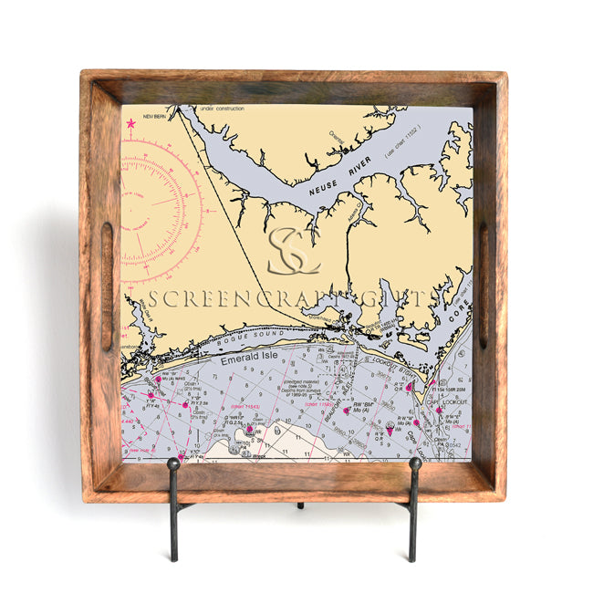 Emerald Isle, NC - Wood Serving Tray