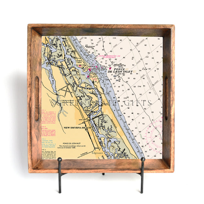 New Smyrna Beach, FL- Wood Serving Tray