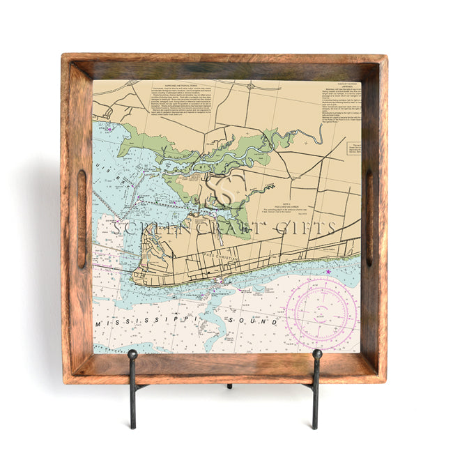 Pass Christian, MS - Wood Serving Tray