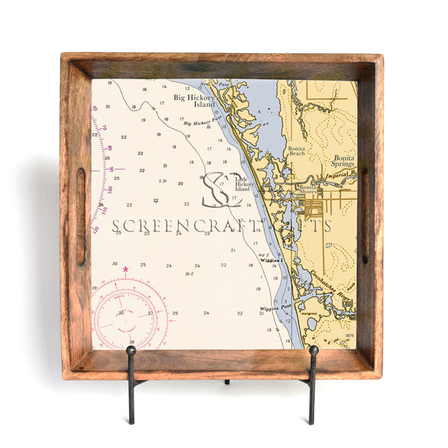 Bonita Springs, FL - Wood Serving Tray