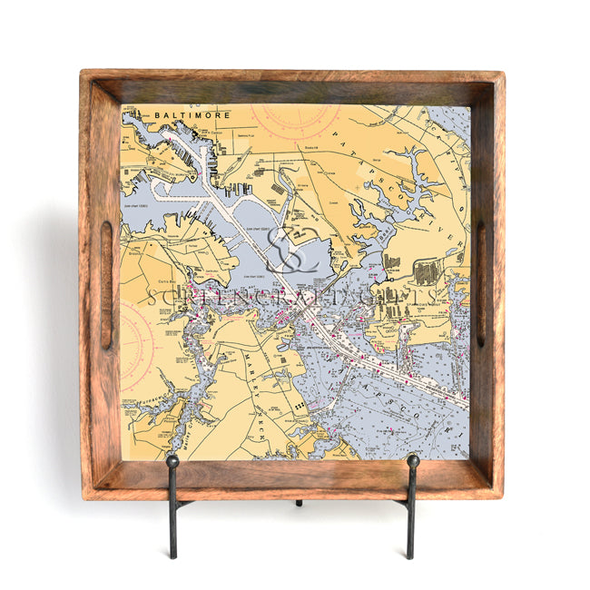 Baltimore, MD - Wood Serving Tray