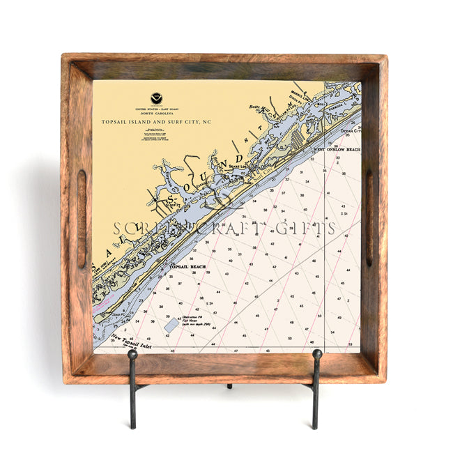 Surf City, NC  - Wood Serving Tray