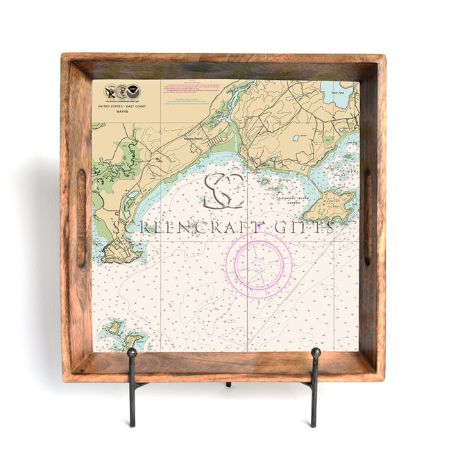 Scarborough, ME  - Wood Serving Tray