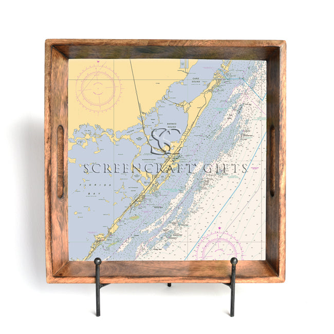 Key Largo, FL  - Wood Serving Tray