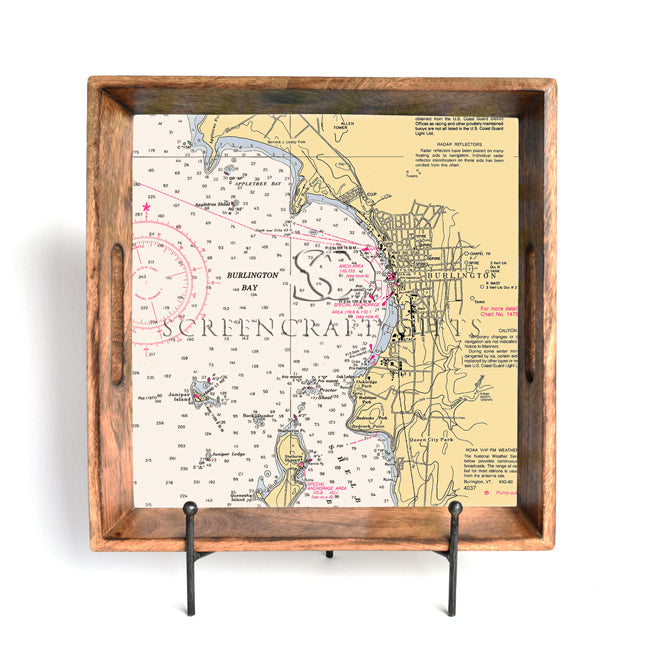 Burlington, VT - Wood Serving Tray