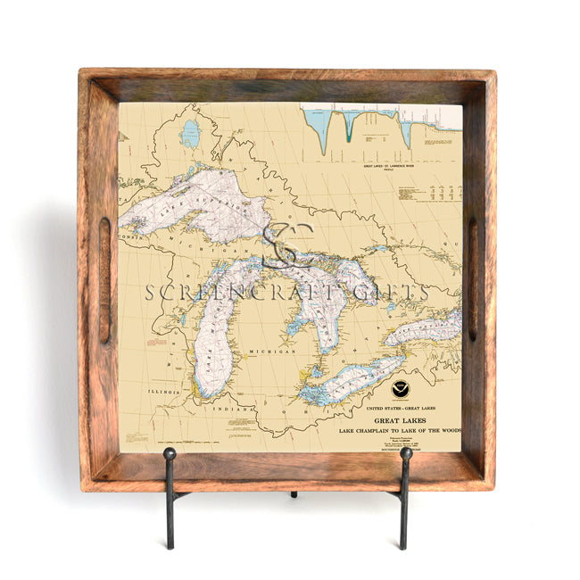 The Great Lakes - Wood Serving Tray