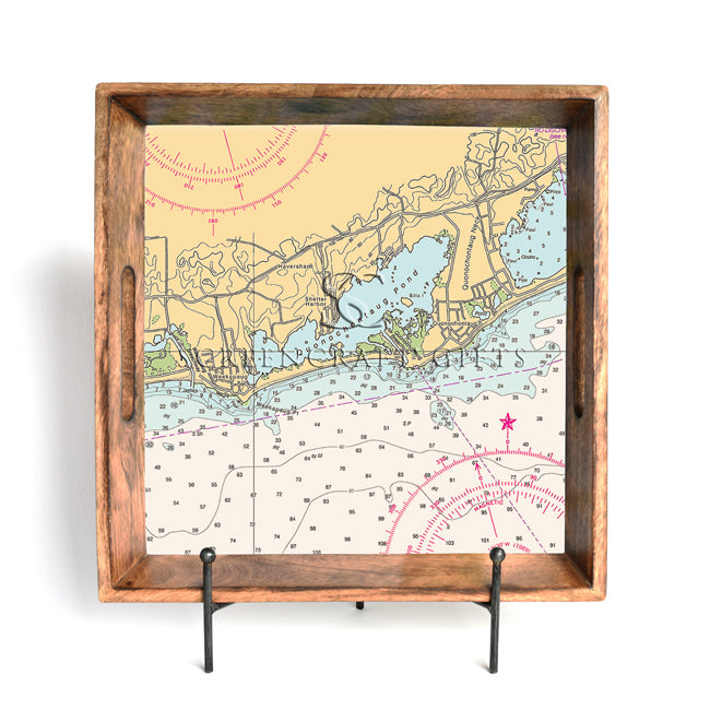 Quonochontaug, RI - Wood Serving Tray