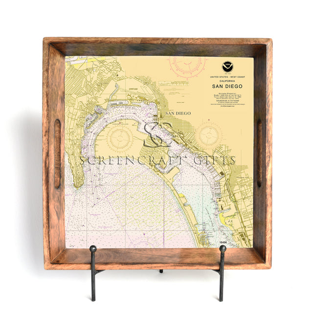 San Diego, CA -  Wood Serving Tray