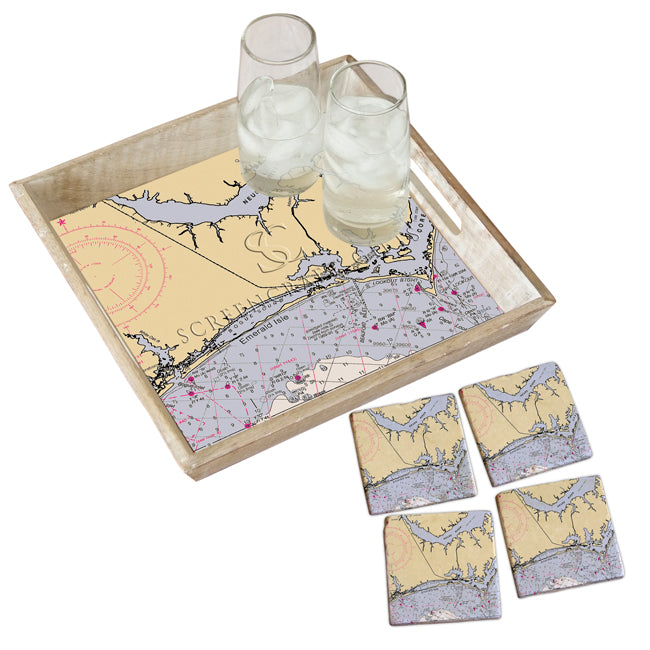 Emerald Isle, NC - Wood Serving Tray