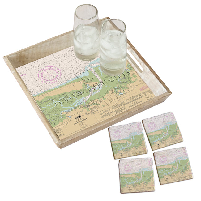 Barnstable Harbor, MA - Wood Serving Tray