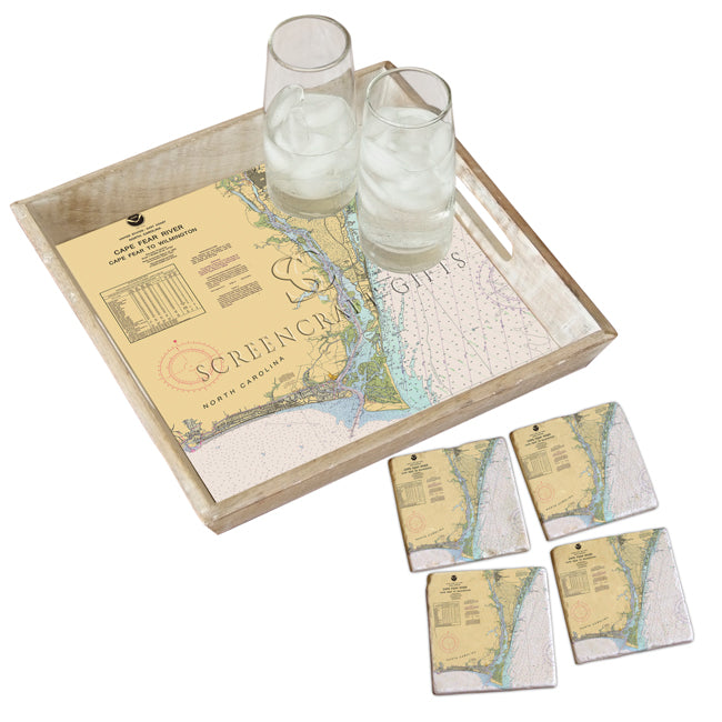 Cape Fear, NC - Wood Serving Tray