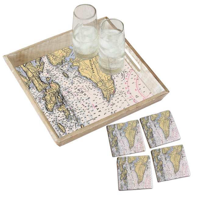 Pemaquid Neck, ME - Wood Serving Tray