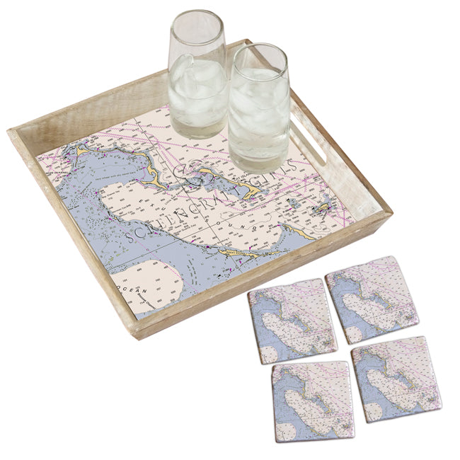 Bahamas, Exuma Sound - Wood Serving Tray
