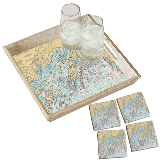 Brunswick, ME - Wood Serving Tray