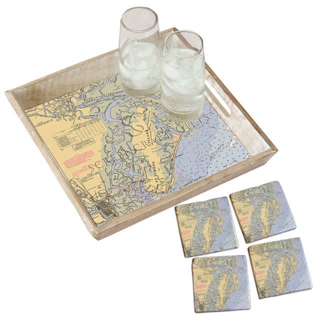 St. Simons Island, GA - Wood Serving Tray