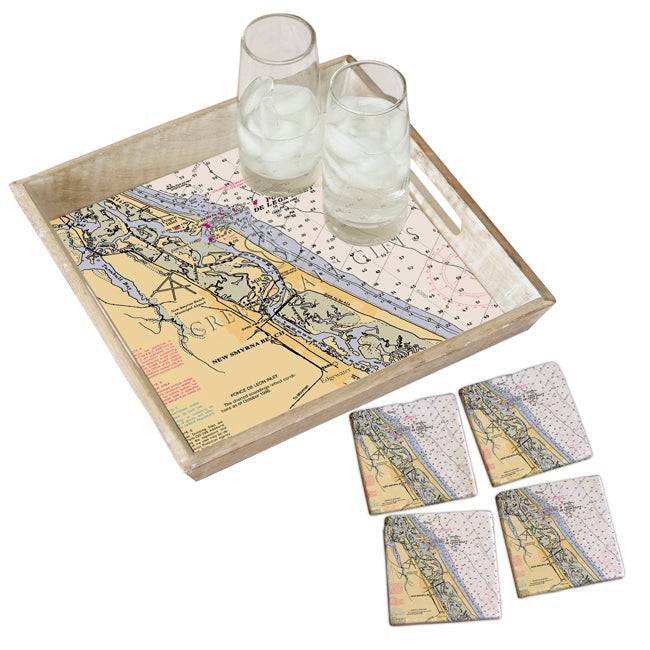 New Smyrna Beach, FL- Wood Serving Tray