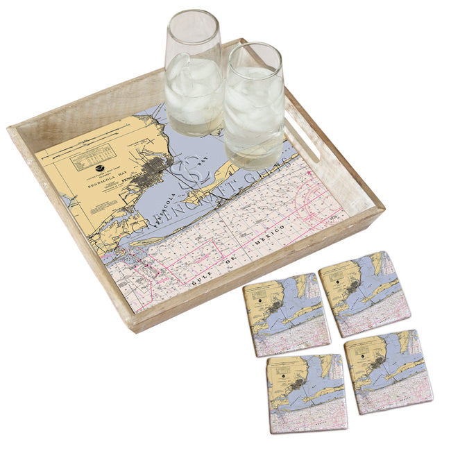 Pensacola, FL- Wood Serving Tray