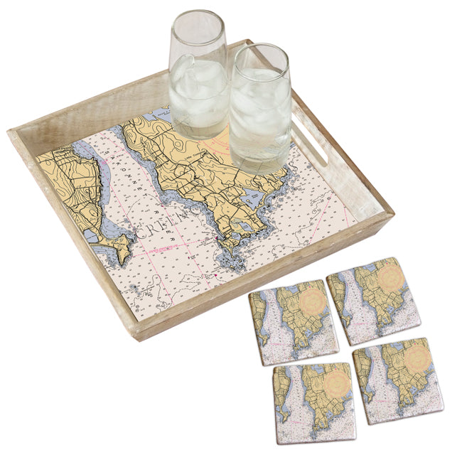 Little Compton, RI - Wood Serving Tray
