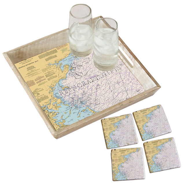 Massachusetts Bay - Wood Serving Tray