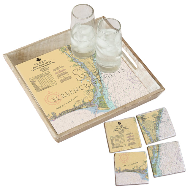 Cape Fear, NC - Wood Serving Tray