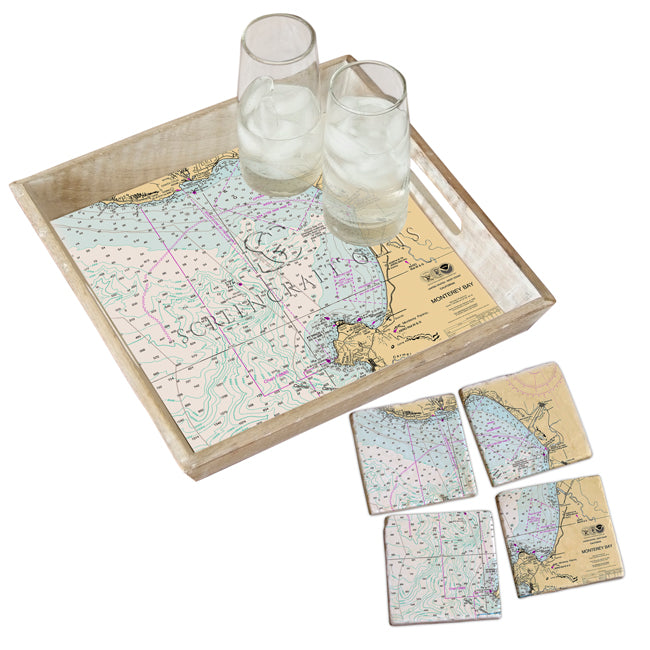 Monterey, CA -  Wood Serving Tray